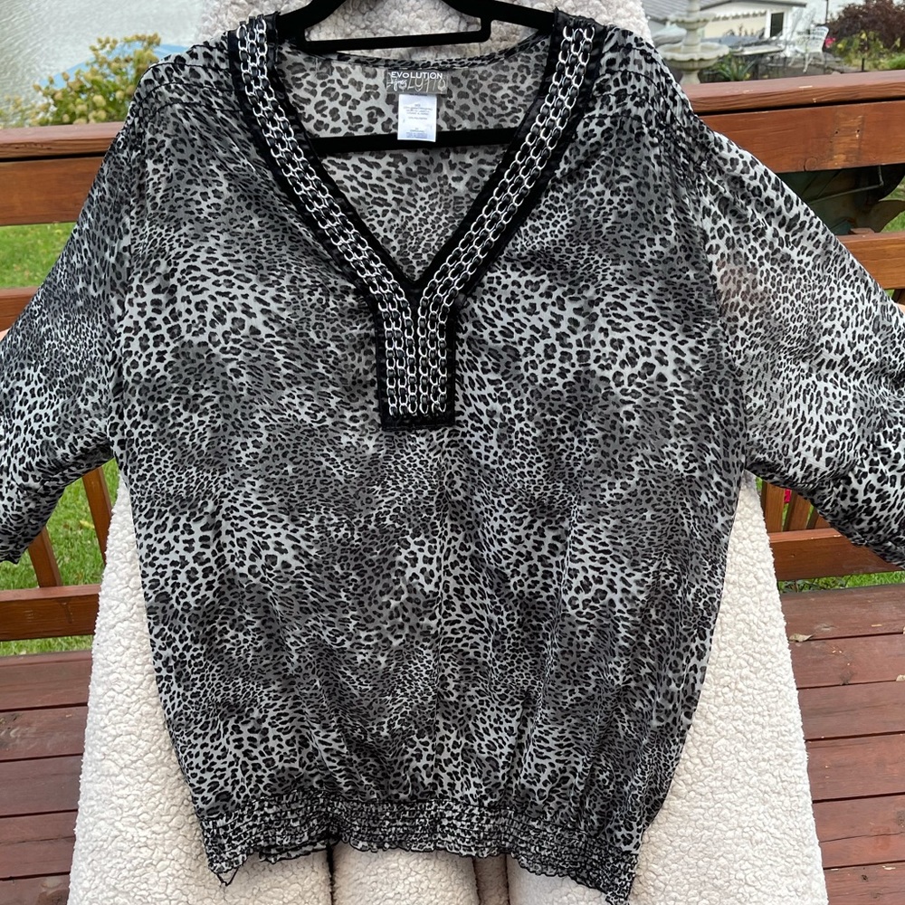 Black and gray very stylish animal print 3X